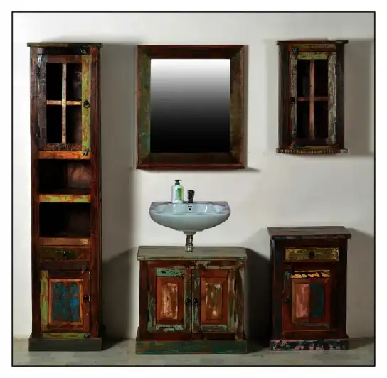 Reclaimed Wood Vintage Bathroom Set Complete - popular handicrafts